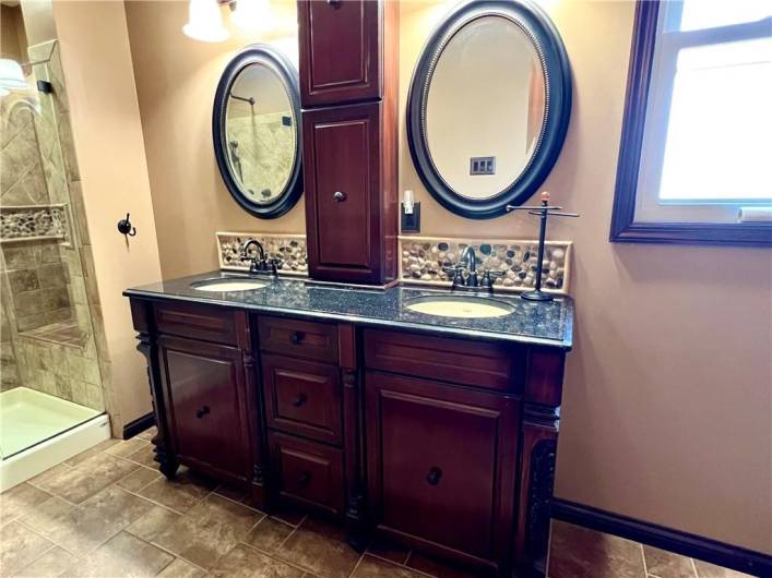 Custom cabinet with double sink