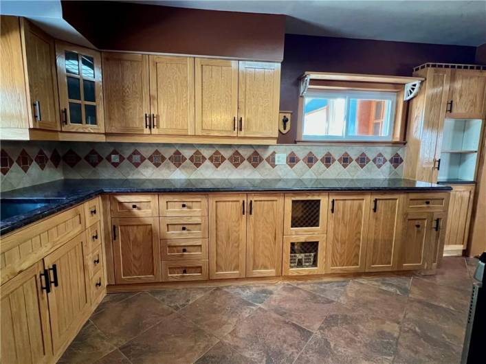 Custom oak cabinetry