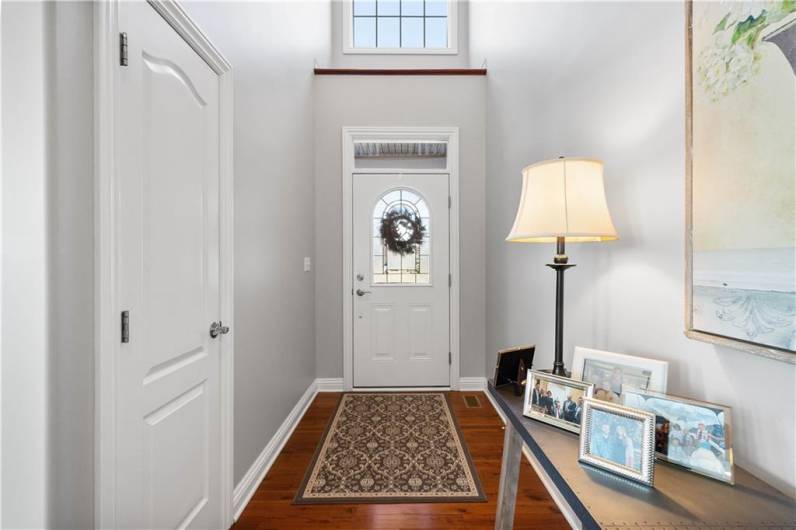 Beautiful walnut hardwood flow throughout the the first floor.