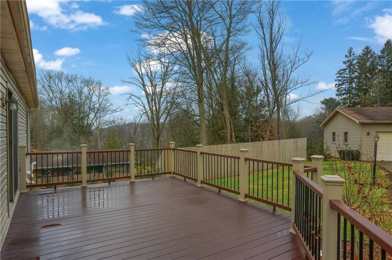 A newer cedar fence creates privacy and the secluded feel.