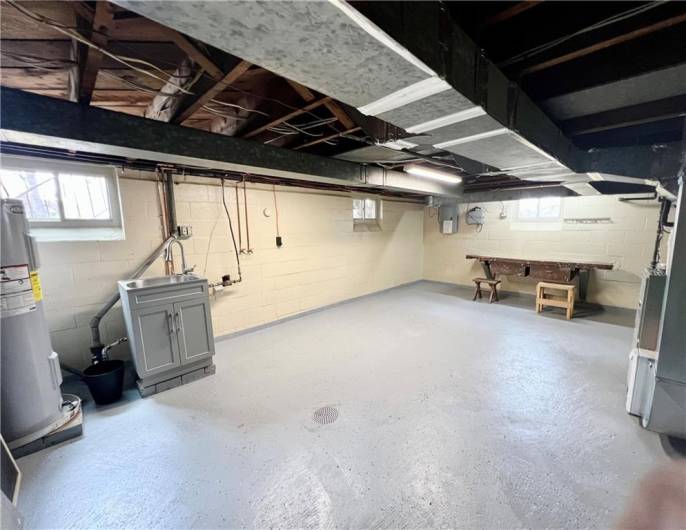 Spacious laundry area in basement.  Freshly painted.