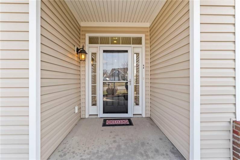 Covered Front Entry to keep from out of the elements while entering into the Home