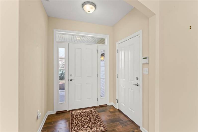 Attractive Light Panels on each side of door & Above and Garage enter into this area too!