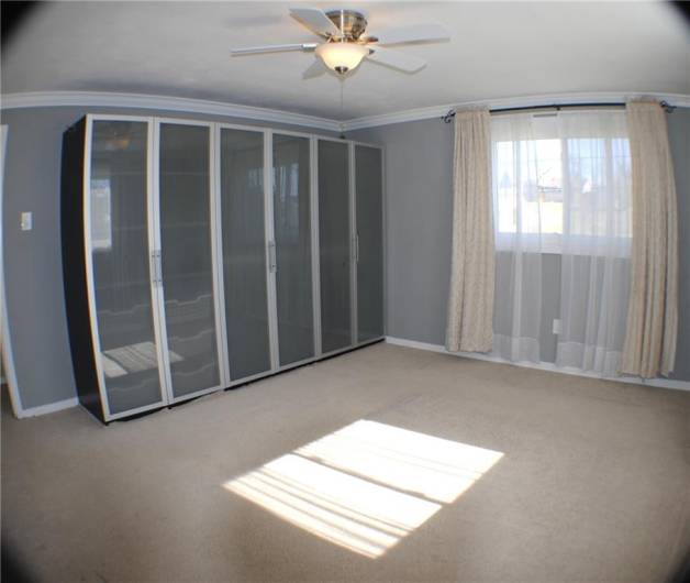 Bedroom has large closets.