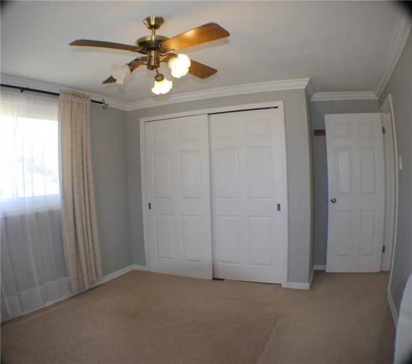 Bedroom has large closets.