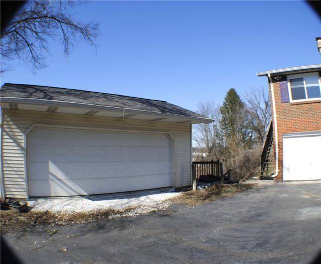 2 car detached garage.