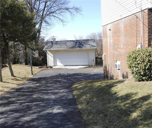 2 car detached garage.