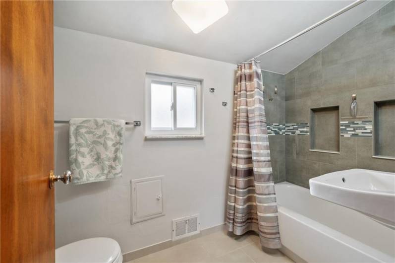 The main bath on the 2nd floor looks amazing, and has a large linen closet just outside the door.