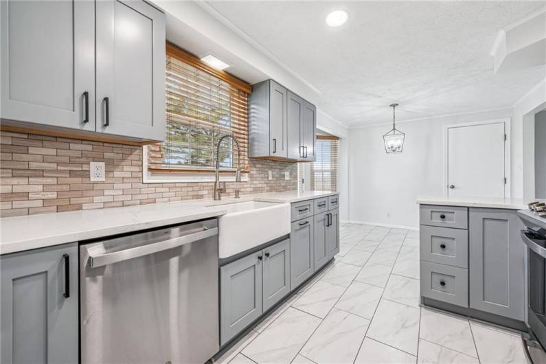 Completely Updated Kitchen with Quartz Counters