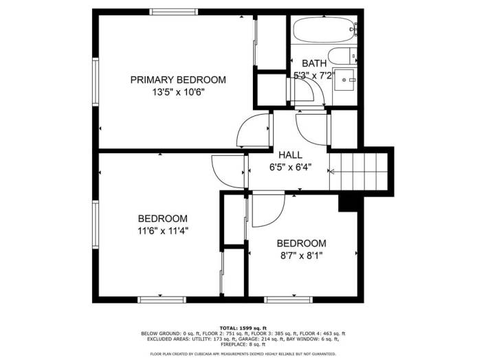 Floor plan created by app, all measurements are estimates.