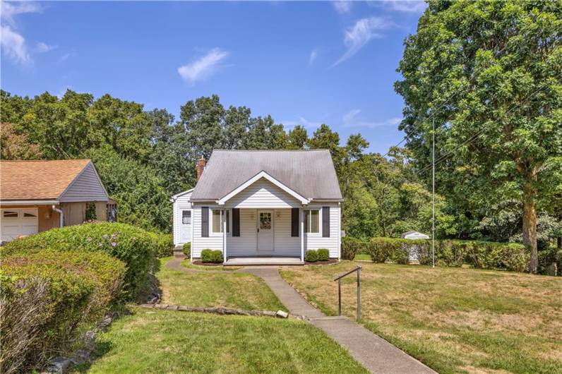 front yard and house