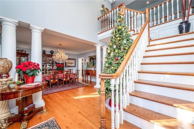 Such a Spectacular view coming in the front Door to this home.  Dining Room in Background