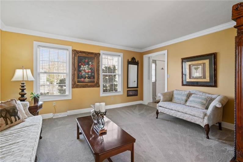 Two oversized windows dressed in 2