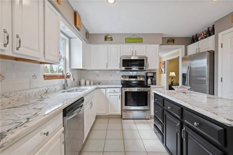 The expansive quartz countertops make meal prep a breeze!