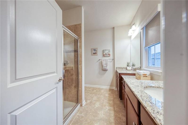 Master bath: double vanity & double shower
