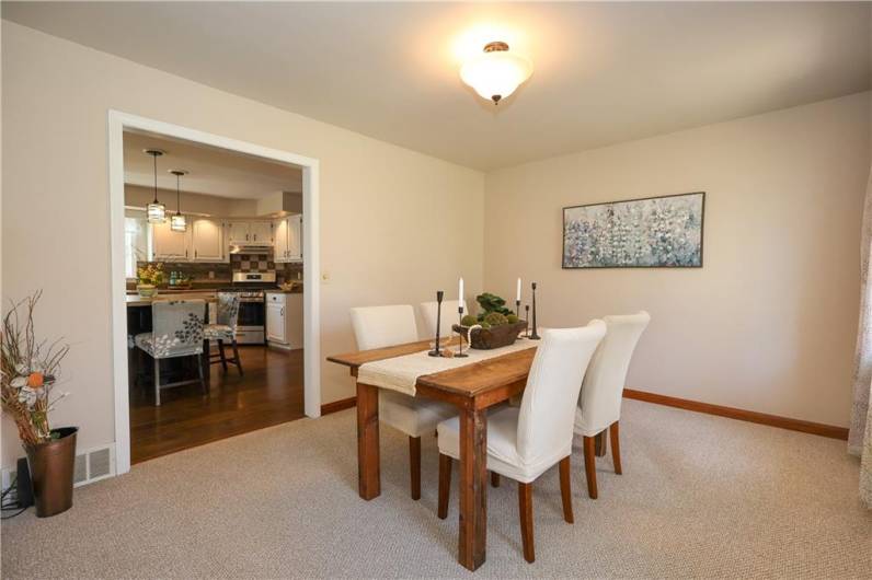 The 13x11 space allows for a large table for holidays and family dinners!