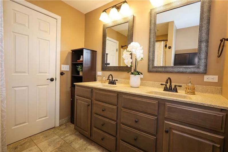 Dual sinks in the large vanity in the beautifully updated master bath!