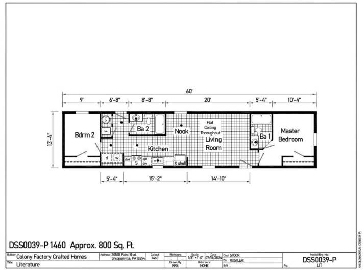 14x60 Lot 454 Approved Floor Plan