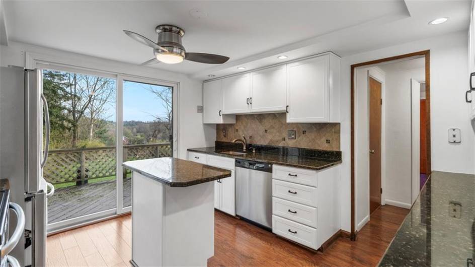 Beautiful View from the spacious white modern kitchen