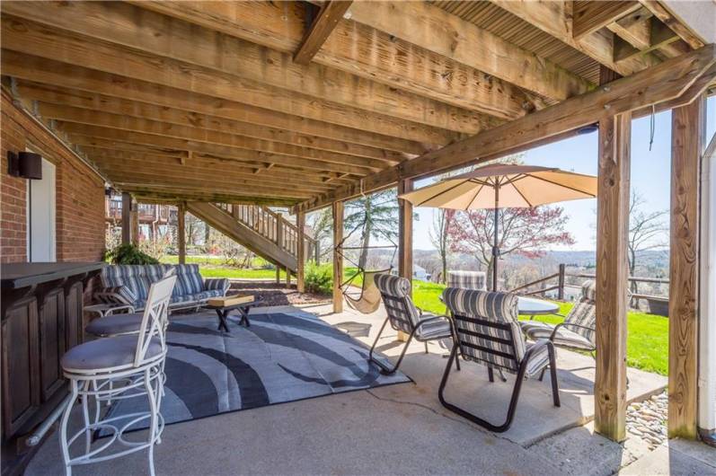 Lower patio under deck,more fun space