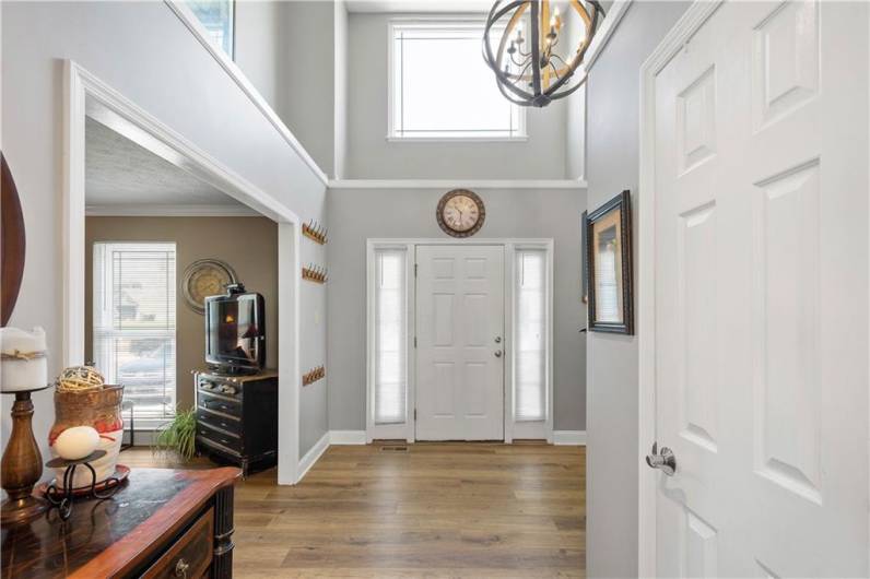 Wide open Lofted Entry/Foyer
