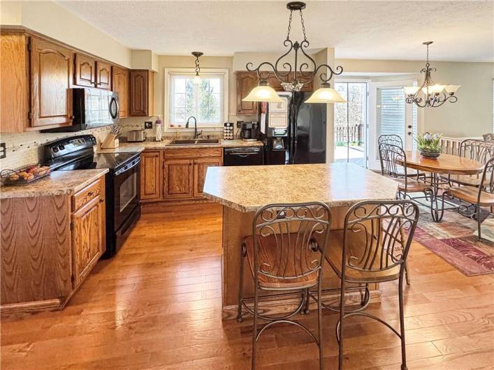 The kitchen features newer countertops and tile backsplash.  All appliances are included.