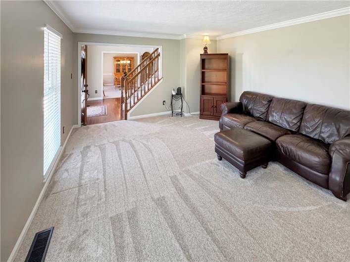 Newer carpeting in the living room.