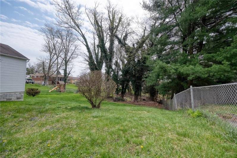Most of the large back yard is already fenced in.