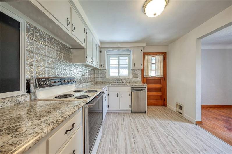 Kitchen with access to the deck.