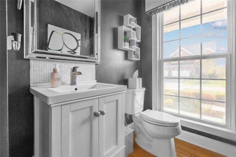 First floor powder room for convenience...