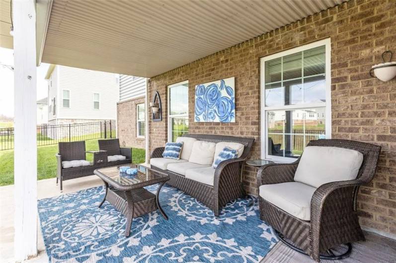 A pleasant spot to enjoy the outdoors...Covered for shade and protection from the weather!