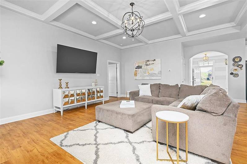 Notice the coffered ceiling!
