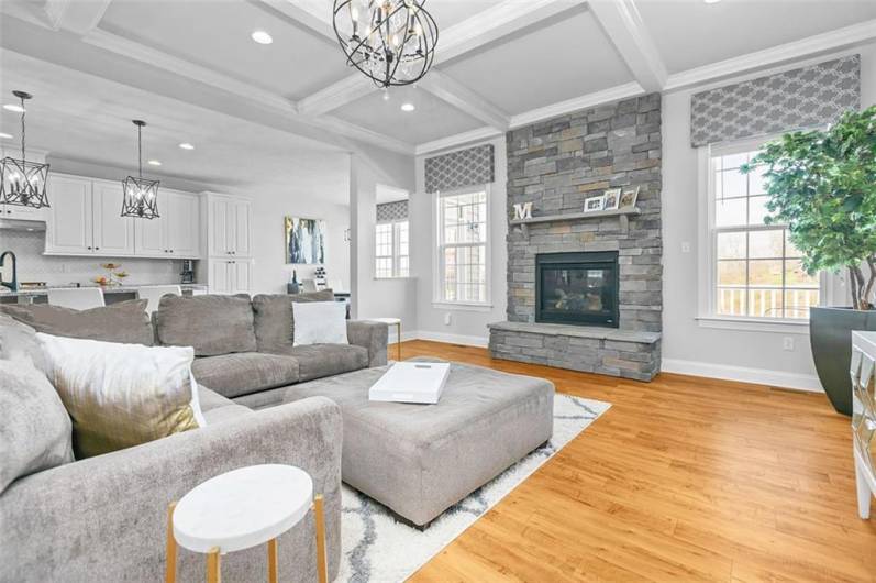 Great OPEN flow! (Notice the stone fireplace...)