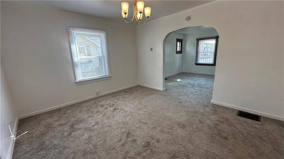 Dining room.  Brand new carpeting and freshly painted.