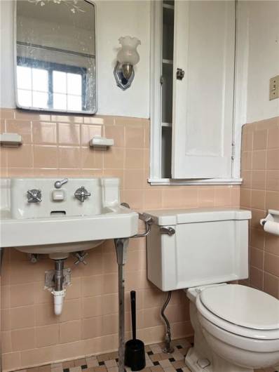 Bathroom sink straight on