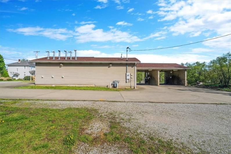 Rear of Laundromat and Car Wash
