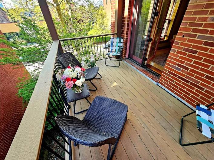 The patio makes an excellent retreat space to quiet the mind and enjoy the outside.