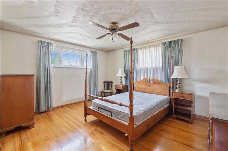 The primary bedroom is a good size...