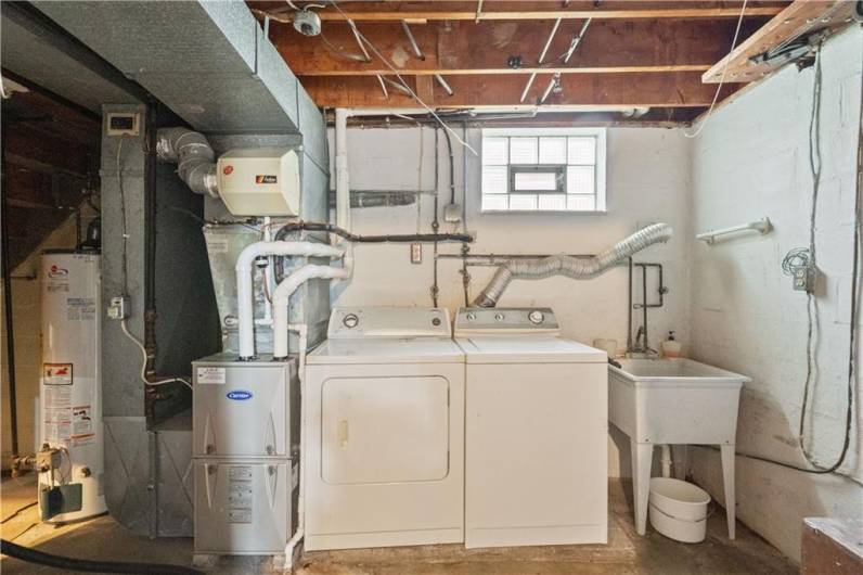 The large laundry room can double as storage