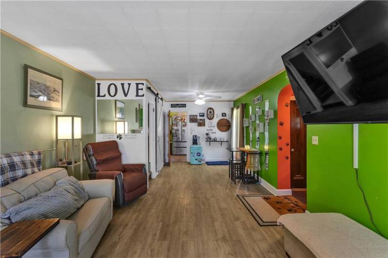 A little bit of paint can make this space ideal for your own decor...