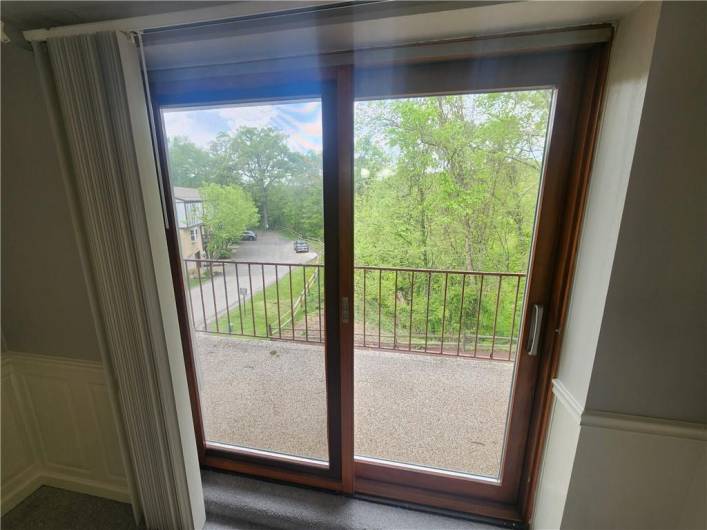 View of door to concrete deck