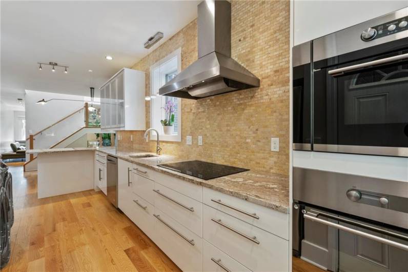 High end appliances incuding an induction cooktop and convection oven