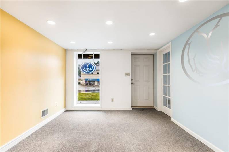 Lower level reception area