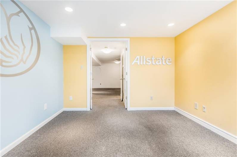Lower level reception area