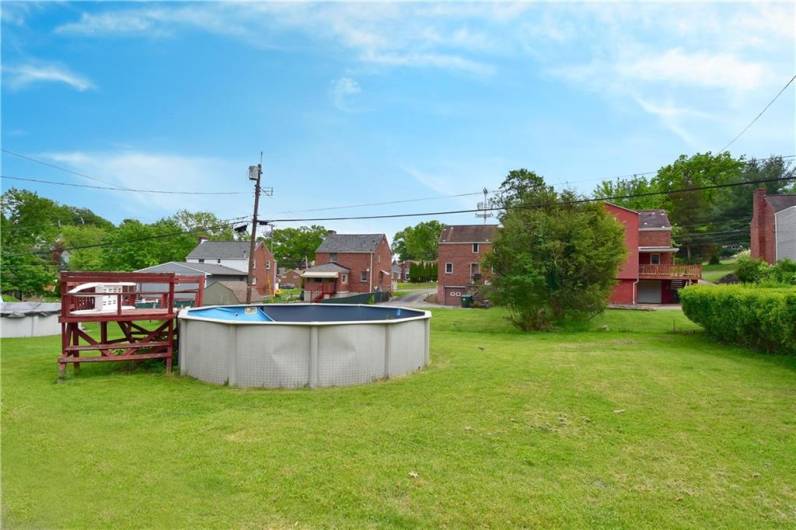 Above ground pool can stay or be removed, nice sized back yard
