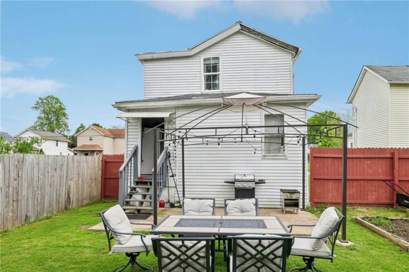 Fully fenced back yard
