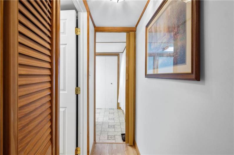 Hallway to laundry and kitchen.