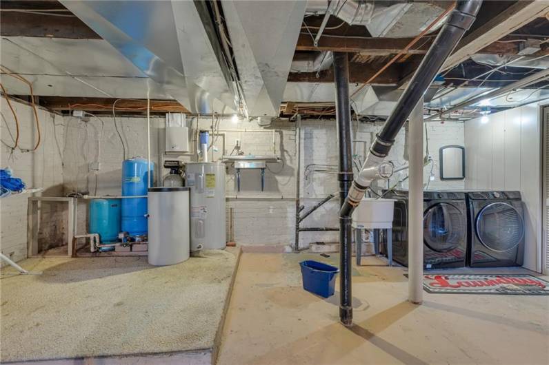 Basement area with well purification (UV) system