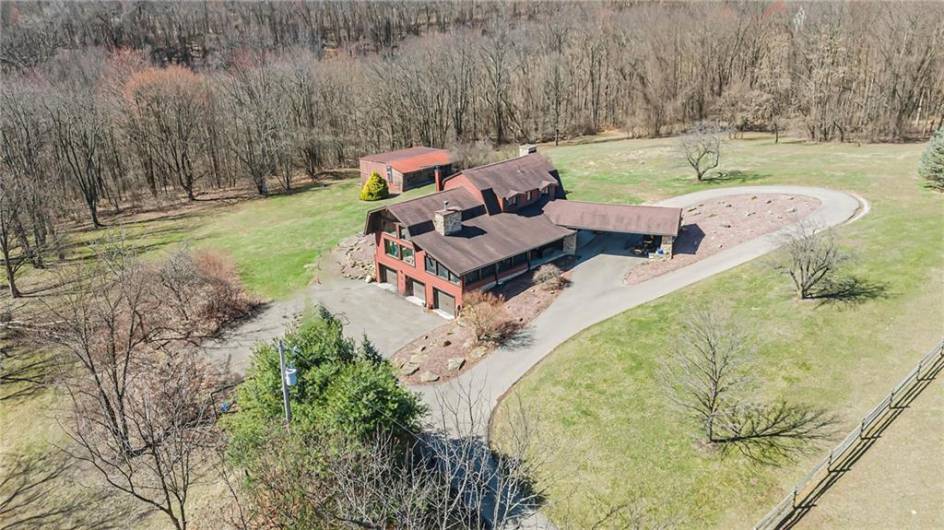 Stunning aerial view of the Governors driveway.