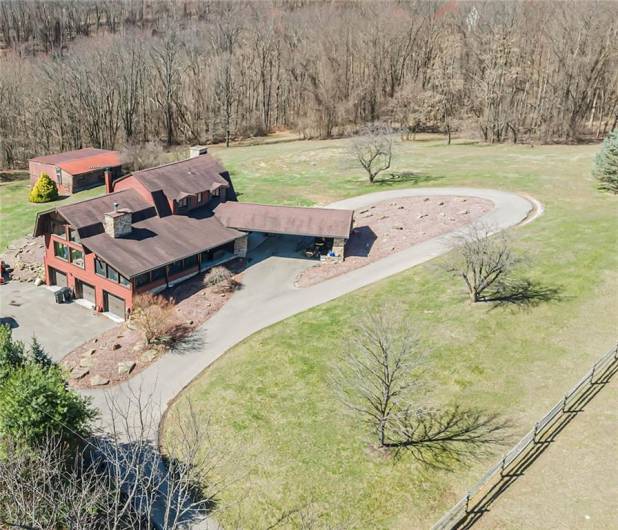 Stunning aerial view of the Governors driveway.